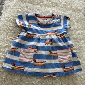 MINI BODEN GIRL'S Jersey Dress  DRESS SHORT SLEEVE HOT DOG 18 - 24 MONTHS